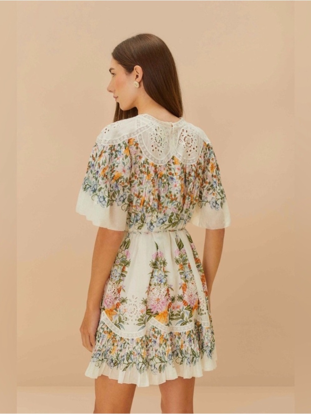 FarmRio Off-White Sweet Bloom Bouquet Mini Dress - Picture 2 of 5